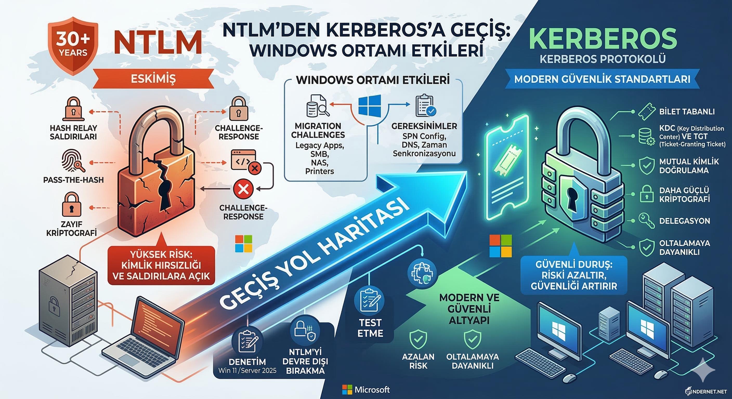  NTLM'den Kerberos'a Güvenli Geçiş 