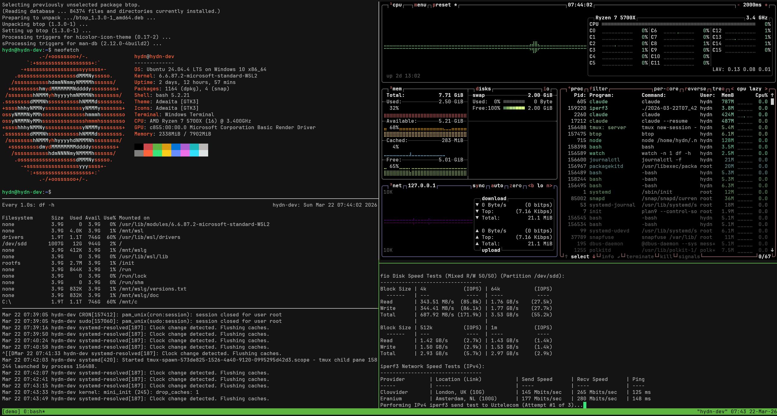 tmux (Terminal Multiplexer) kullanımı